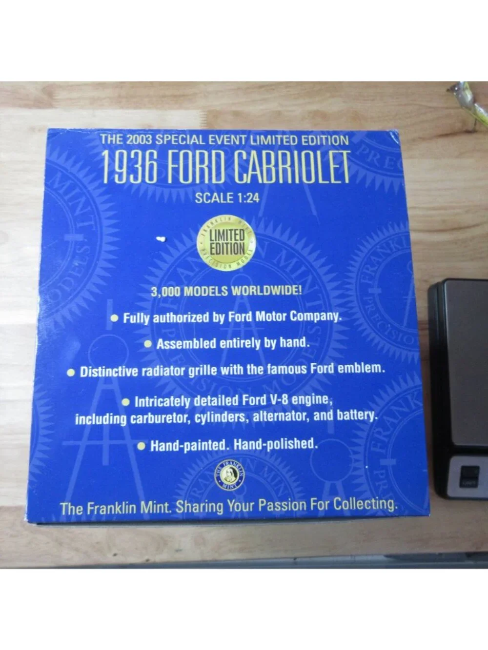 1936 Ford Deluxe Cabriolet Convertible Franklin Mint 1:24 Diecast